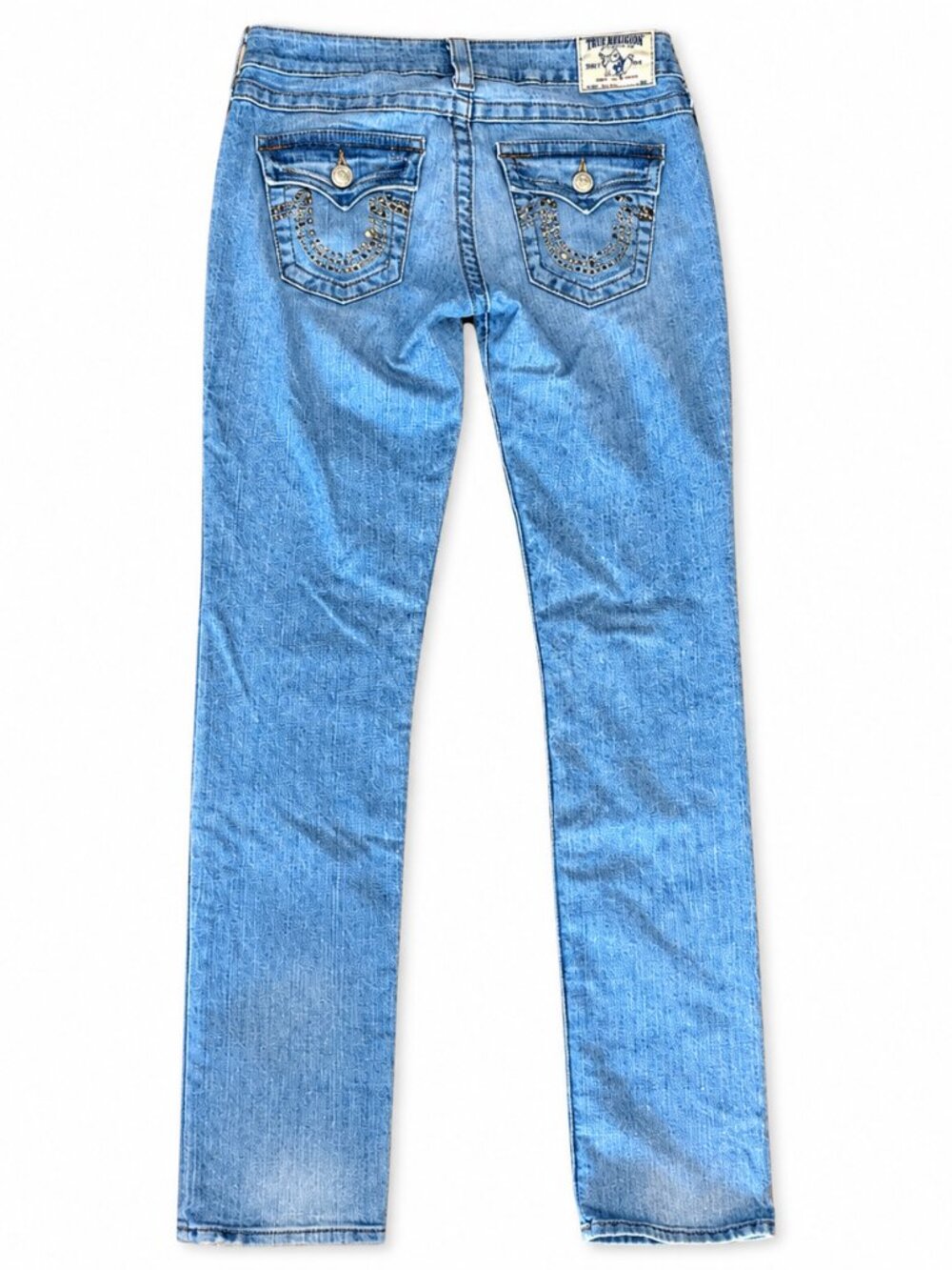 True Religion World Tour Super Skinny Rhinestone Jeans Women’s 28 Made USA Y2K